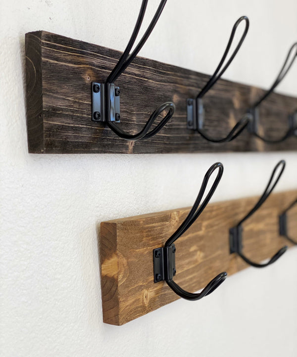 Distressed Farmhouse Style Towel/Coat Entryway or Bathroom Organizer Wall Rack