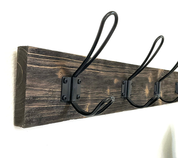 Distressed Farmhouse Style Towel/Coat Entryway or Bathroom Organizer Wall Rack