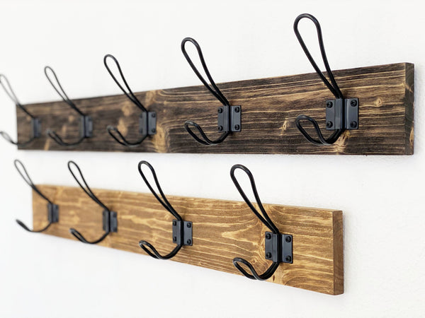 Distressed Farmhouse Style Towel/Coat Entryway or Bathroom Organizer Wall Rack