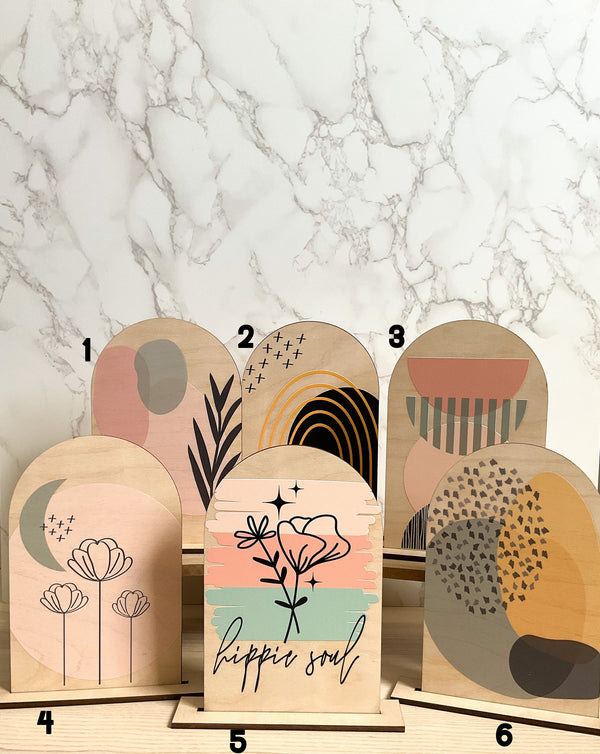 BOHO Arch Wood Signs