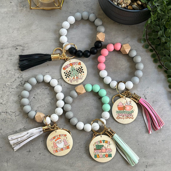 Christmas Wristlet Keychains